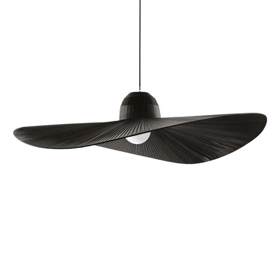 Lustra moderna neagra abajur panza boruri largi 1xE27/60W, Madame SP1 174402 Ideal Lux