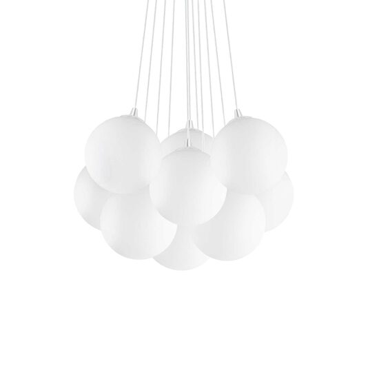 Lustra moderna abajururi sferice albe 11xE14/40W, Mapa Plus SP11 131924 Ideal Lux