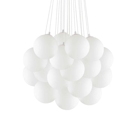 Lustra moderna abajururi sferice albe 22xE14/40W, Mapa Plus SP22 140230 Ideal Lux