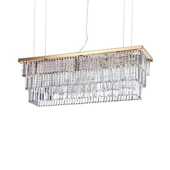 Candelabru modern auriu cu cristale 8xE14/40W, Martinez SP8 213583 Ideal Lux