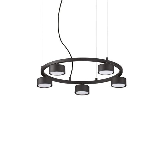 Lustra moderna neagra 5xGX53/9W, Minor Round SP5 235516 Ideal Lux