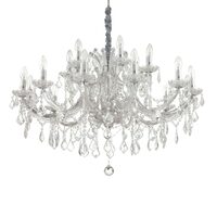 Candelabru clasic cromat cristal si sticla suflata 18xE14/40W, NAPOLEON SP18 167268 Ideal Lux
