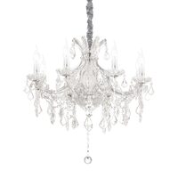 Candelabru clasic cromat cristal si sticla suflata 8xE14/40W, NAPOLEON SP8 167244 Ideal Lux