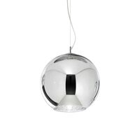 Lustra moderna crom abajur din sticla 1xE27/42W, NEMO SP1 D30 250335 Ideal Lux