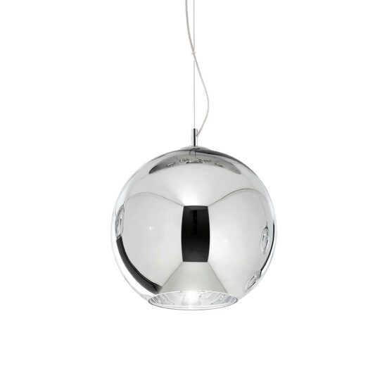 Lustra moderna crom abajur din sticla 1xE27/42W, NEMO SP1 D30 250335 Ideal Lux