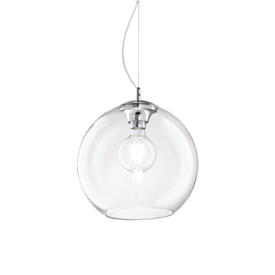 Lustra moderna transparenta abajur sticla 1xE27/42W, NEMO SP1 D30 052809 Ideal Lux