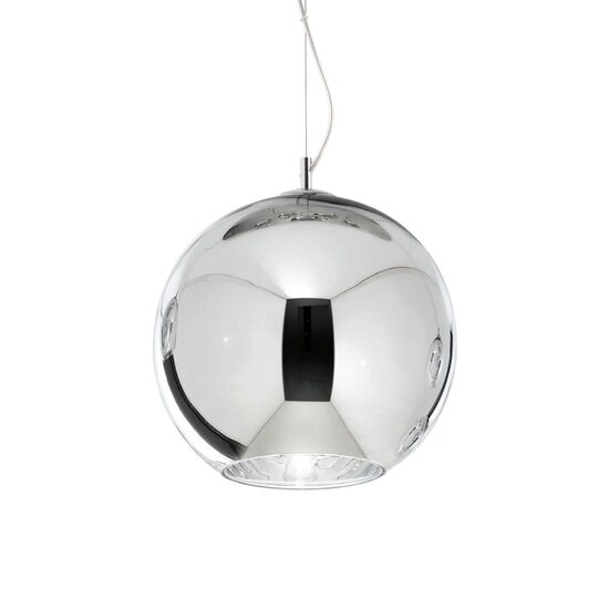 Lustra moderna cromata abajur sticla 1xE27/42W, NEMO SP1 D40 250342 Ideal Lux
