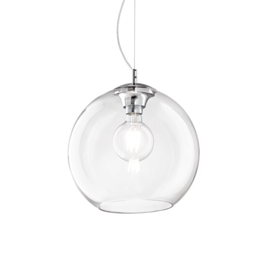 Lustra moderna transparenta abajur sticla 1xE27/42W, NEMO SP1 D40 052816 Ideal Lux