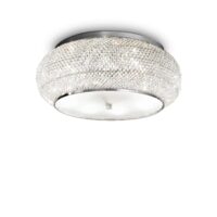 Plafoniera moderna cromata cu cristale 10xE14/40W, Pasha PL10 100746 Ideal Lux