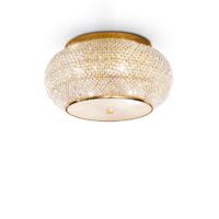 Plafoniera moderna aurie cu cristale 6xE14/40W, Pasha PL6 100807 Ideal Lux
