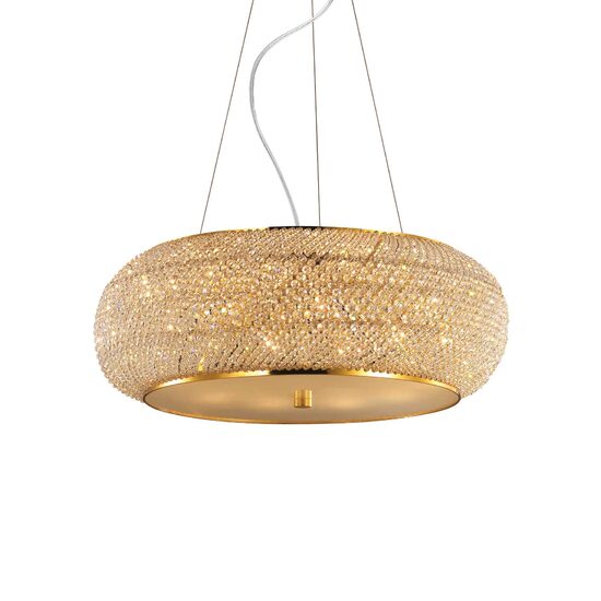 Candelabru modern auriu cu cristale 14xE14/40W, Pasha SP14 164984 Ideal Lux