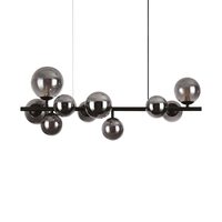 Candelabru modern negru abajururi sticla fumurie 10xG9/15W, Perlage SP10 271408 Ideal Lux
