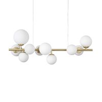 Candelabru modern alama, abajururi sticla alba 10xG9/15W, Perlage SP10 283791 Ideal Lux