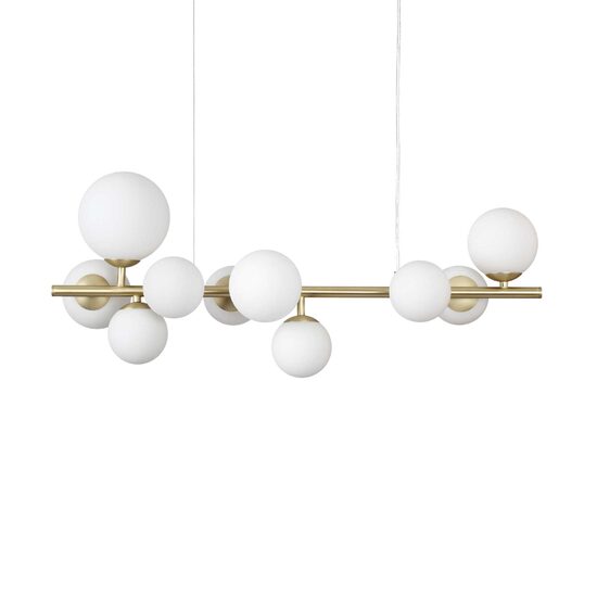 Candelabru modern alama, abajururi sticla alba 10xG9/15W, Perlage SP10 283791 Ideal Lux