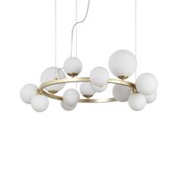 Candelabru modern alama abajururi sticla 14xG9/15W, Perlage SP14 283814 Ideal Lux