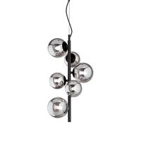 Candelabru modern negru abajururi sticla 6xG9/15W, Perlage SP6 271422 Ideal Lux