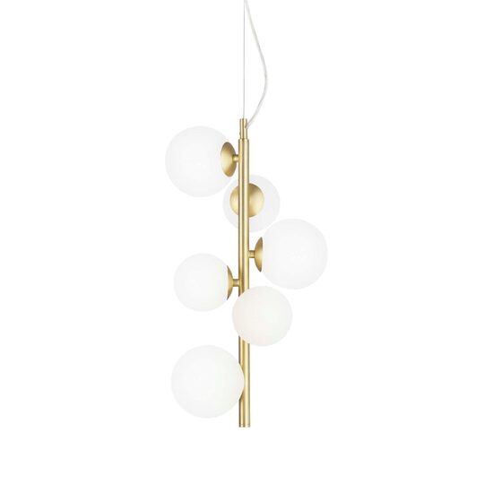 Candelabru modern alama abajururi sticla 6xG9/15W, Perlage SP6 283821 Ideal Lux