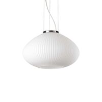 Lustra moderna cromata abajur sticla 1xE27/60W, PLISSE' SP1 D35 285184 Ideal Lux