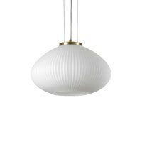 Lustra moderna alama satinata abajur sticla 1xE27/60W, PLISSE' SP1 D35 264547 Ideal Lux