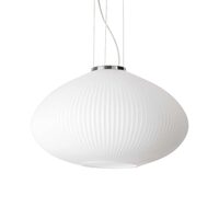 Lustra moderna cromata abajur sticla 1xE27/60W, PLISSE' SP1 D45 264523 Ideal Lux