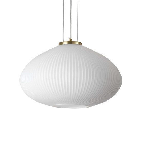 Lustra moderna alama satinata abajur sticla PLISSE' SP1 D45 285191 Ideal Lux