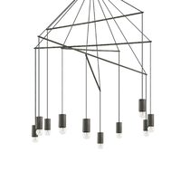 Lustra moderna neagra tije drepte suspendate 10xE27/60W, POP SP10 158860 Ideal Lux