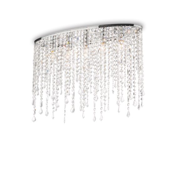 Plafoniera moderna cromata siraguri cristale 5xE14/40W, RAIN PL5 008455 Ideal Lux