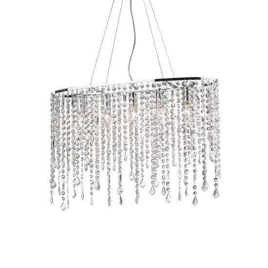 Lustra moderna cromata siraguri cristale 5xE14/40W, RAIN SP5 008363 Ideal Lux