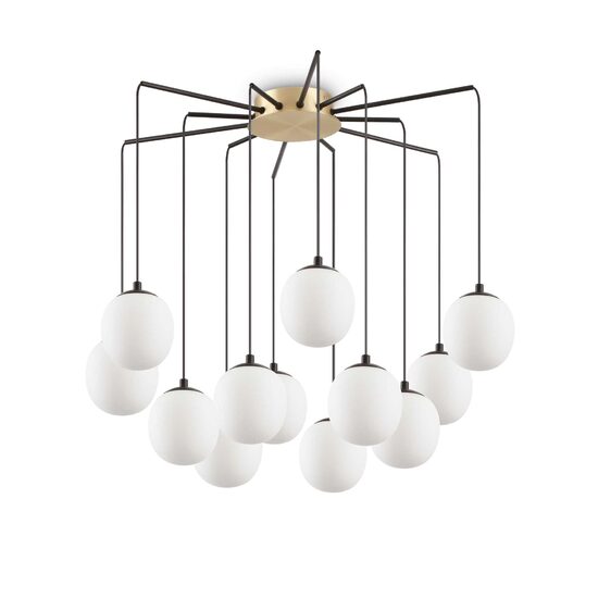 Plafoniera moderna abajururi sticla 12xG9/15W, RHAPSODY SP12 236957 Ideal Lux