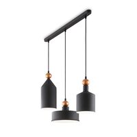 Lustra moderna neagra detaliu auriu 3xE27/42W, TRIADE SP3 194677 Ideal Lux
