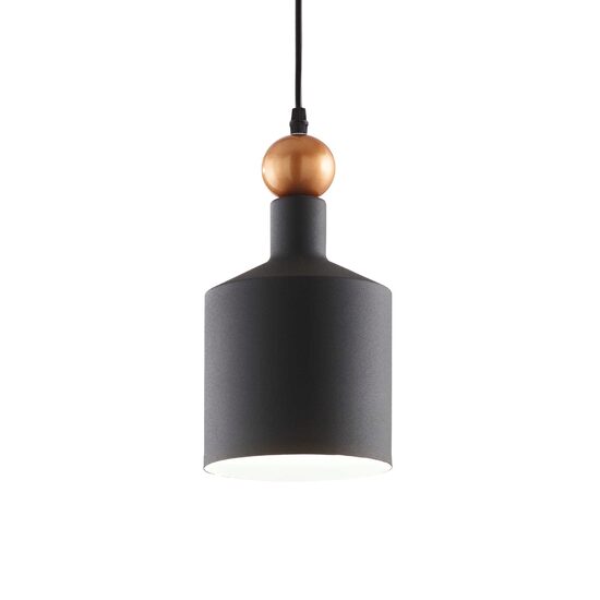 Lustra moderna neagra detaliu auriu 1xE27/42W, TRIADE-3 SP1 221496 Ideal Lux