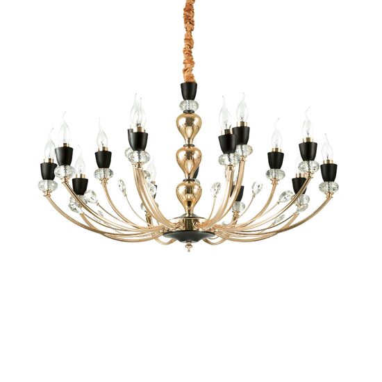 Candelabru modern cu note venetiene 15xE14/40W, VANITY SP15 206639 Ideal Lux