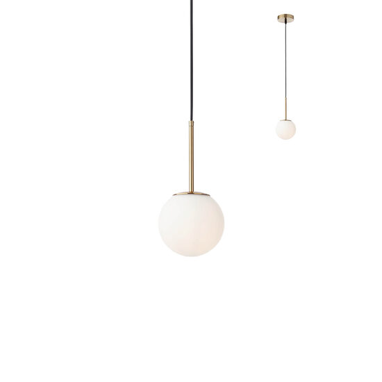 Lustra moderna auriu mat abajur sticla opal, NIVA 01-2623 Smarter