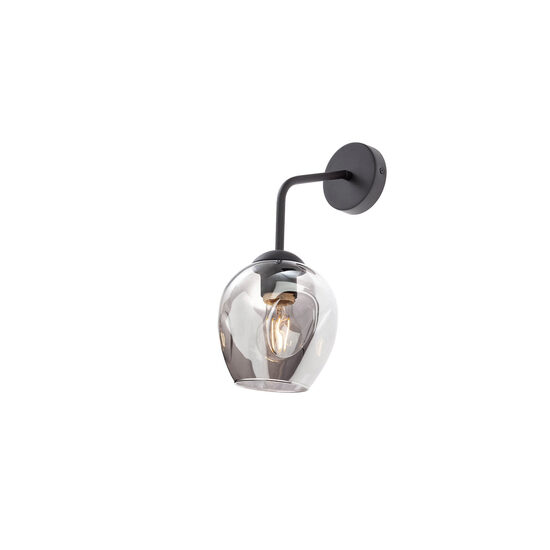 Aplica moderna negru mat sticla fumurie, PIERCE 01-2618 Smarter