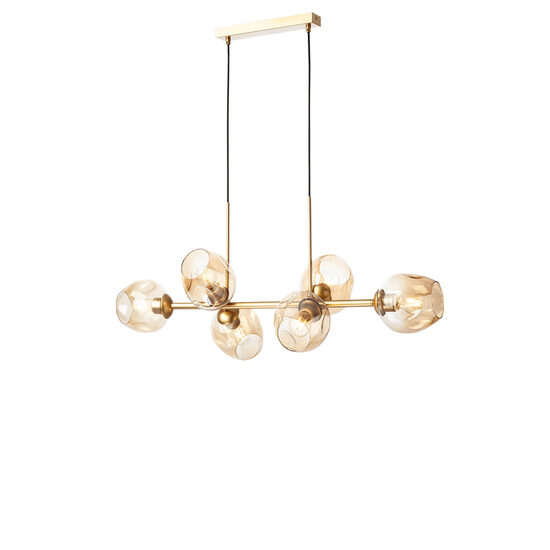 Candelabru modern auriu mat sticla coniac, PIERCE 01-2619 Smarter
