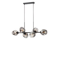 Candelabru modern negru mat sticla fumurie, PIERCE 01-2620 Smarter