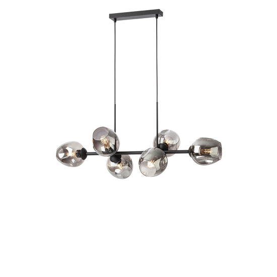 Candelabru modern negru mat sticla fumurie, PIERCE 01-2620 Smarter
