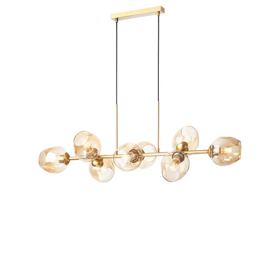 Candelabru modern auriu mat sticla coniac, PIERCE 01-2621 Smarter