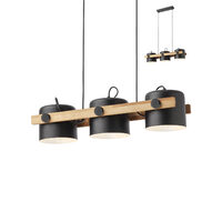 Lustra moderna negru mat lemn nature fag, POOH 01-2403 Smarter