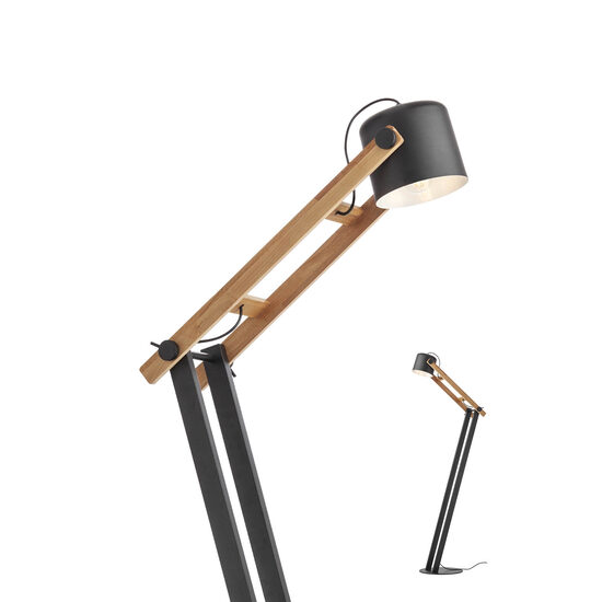 Lampadar modern negru mat lemn nature fag, POOH 01-2405 Smarter