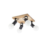 Plafoniera moderna negru mat lemn nature fag, TAFFI 01-2417 Smarter