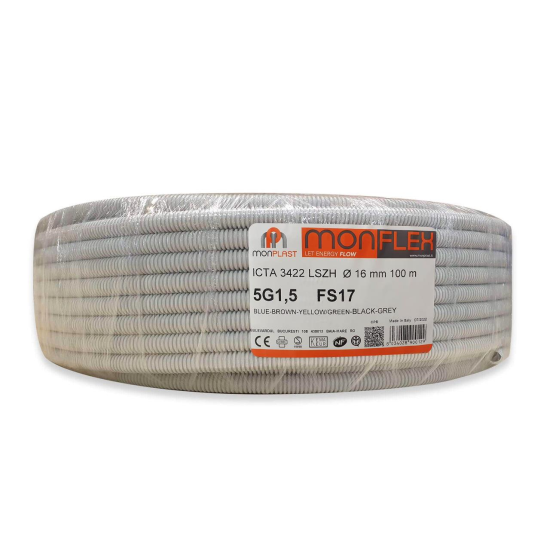 Tub flexibil precablat ignifug 5x1.5mmp (Myf) FS17, Monplast ICTA16