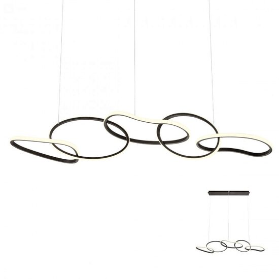 Lustra moderna neagra dimmabila LED 100W/12980lm/3000K, Bias 01-2599 Redo