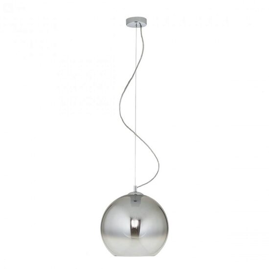 Lustra moderna cromata abajur sticlă fumurie 1xE27/42W, Bowl 01-2075 Redo