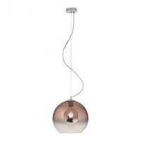 Lustra moderna cromata abajur sticlă cuprată 1xE27/42W, Bowl 01-2076 Redo