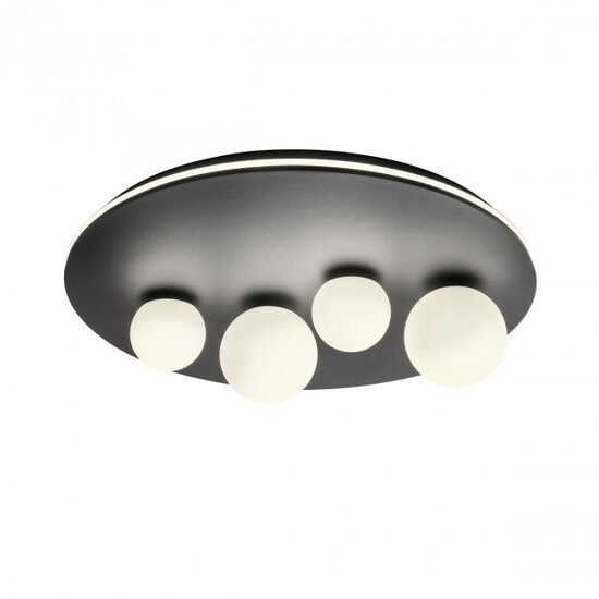 Plafoniera moderna neagra LED 64W/7567lm/3000K, Corum 01-2468 Redo