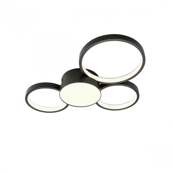 Plafoniera moderna neagra dimmabila LED 50W/7381lm/3000K, Cronos 01-2538 Redo