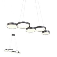 Lustra moderna neagra dimmabila LED 65W/9626lm/3000K, Cronos 01-2544 Redo