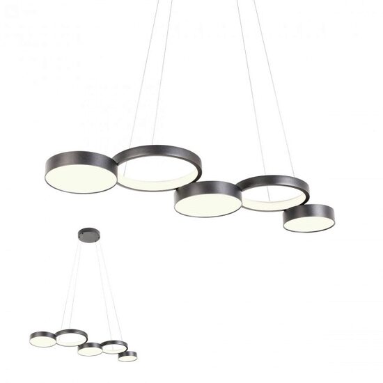 Lustra moderna neagra dimmabila LED 65W/9626lm/3000K, Cronos 01-2544 Redo