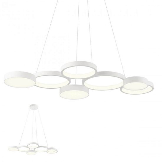 Lustra moderna alba dimmabila LED 65W/9393lm/3000K, Cronos 01-2545 Redo